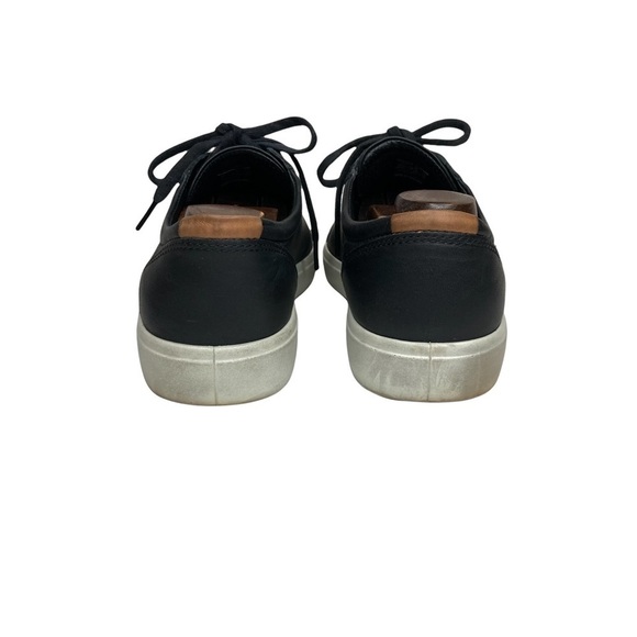 Ecco Black Leather Lace-Up Sneakers Sz 10 - Picture 6 of 11